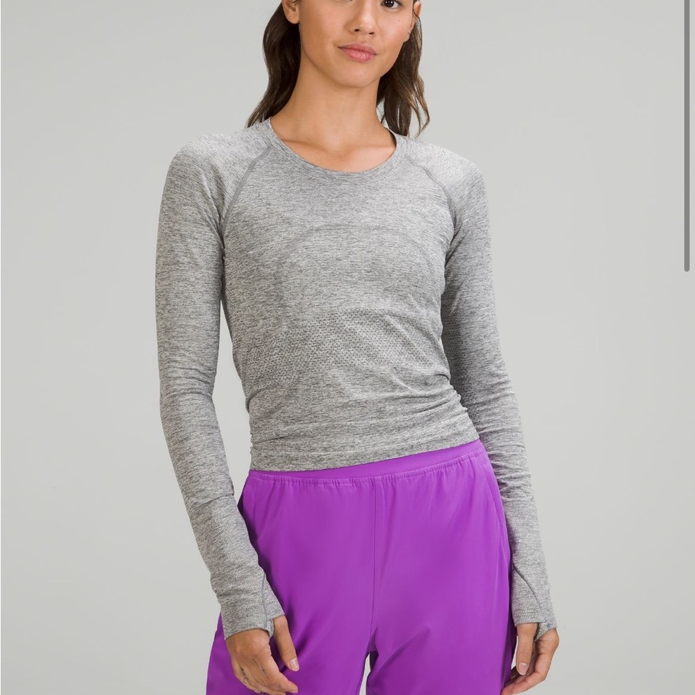 Grey lululemon tech long sleeve shirt 2.0